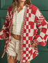 'Celandine' Checkered Drop Shoulder Cardigan - Celes Fashion